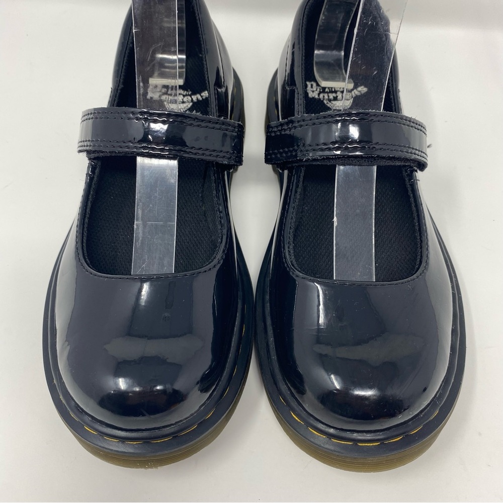Dr. Martens Girl's 1 Maccy Black Patent Leather Mary Jane Dressy Preppy Shoes - Picture 6 of 15